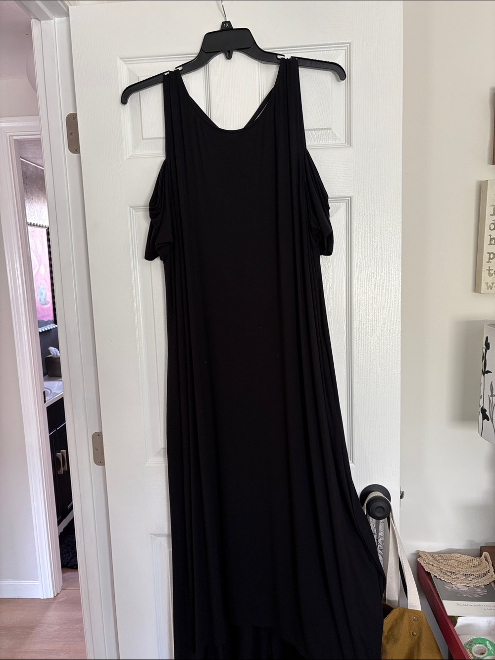 Plus Size Lane Bryant Black Cold-Shoulder Maxi Dress